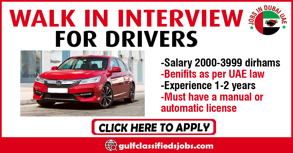 WALK IN INTERVIEW FOR DRIVERS