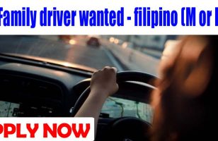 Family driver wanted filipino M or F DUBAI