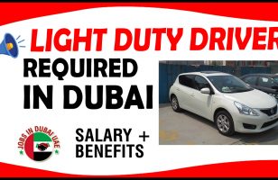 LIGHT DUTY DRIVER REQUIRED IN DUBAI