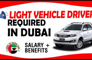 LIGHT VEHICLE DRIVER REQUIRED IN DUBAI