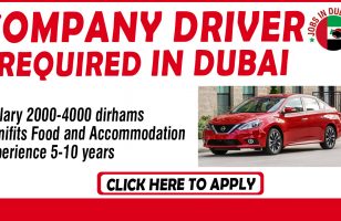 COMPANY DRIVER REQUIRED IN DUBAI