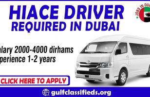 HIACE DRIVER REQUIRED IN DUBAI