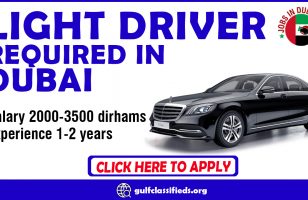 LIGHT DRIVER REQUIRED IN DUBAI