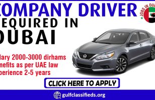 COMPANY DRIVER REQUIRED IN DUBAI