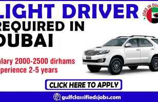 LIGHT DRIVER REQUIRED IN DUBAI