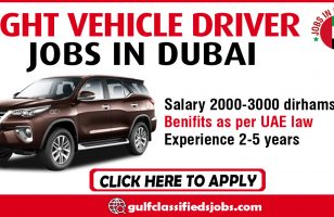 LIGHT VEHICLE DRIVER JOBS IN DUBAI