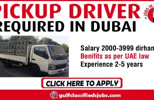 PICKUP DRIVER REQUIRED IN DUBAI